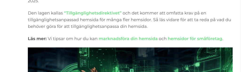 screenshot av två sätt att internlänka